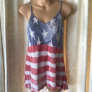 Knit Flag Pattern strapped tank top by Truehitt S